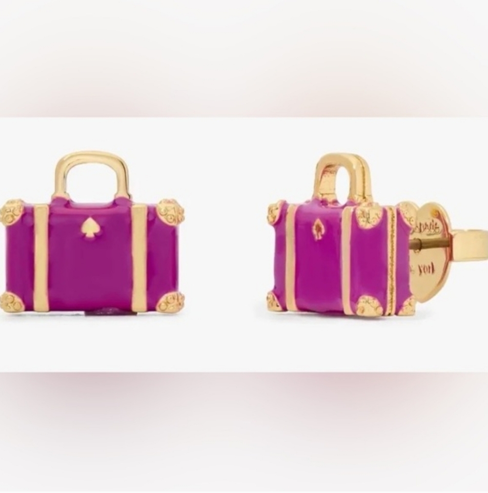 Kate Spade Luggage Suitcase stud Earrings
